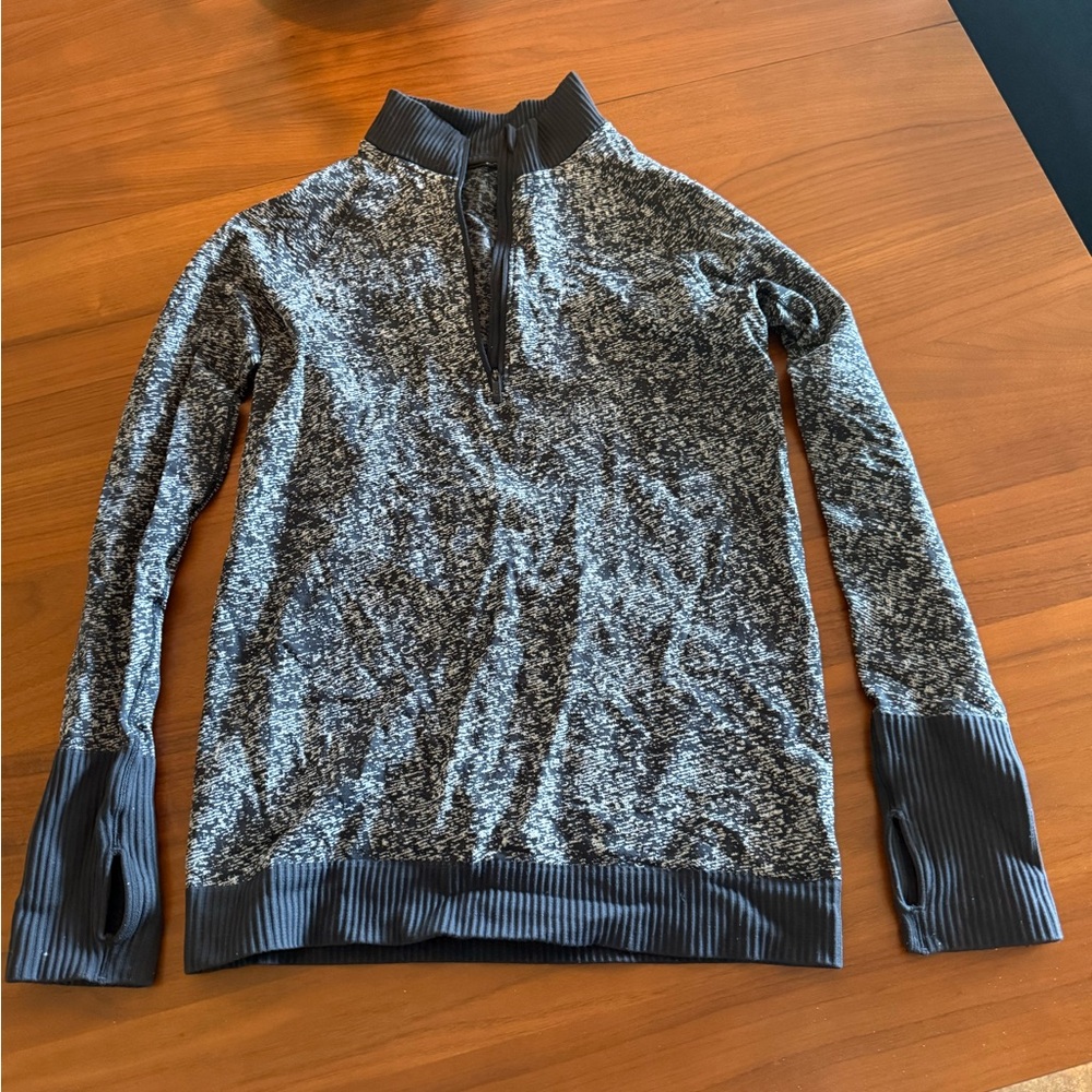 Lululemon Heather Gray and Black Quarter Zip